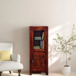 woodsworth from pepperfry Avian Sheesham Wood Book Case In Scratch Resistant Honey Oak Finish-picture-28