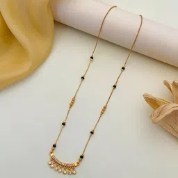 Anouk Gold-Plated Artificial Stones and Beads Mangalsutra image 2