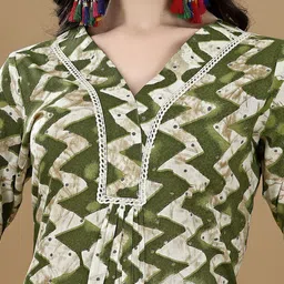 KALINI Chevron Printed Regular Kurta with Palazzos & Dupatta image 2