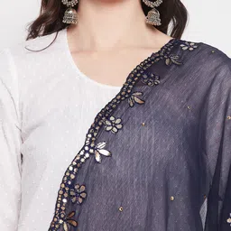 Clora Creation Ethnic Motifs Embroidered Dupatta with Gotta Patti image 5