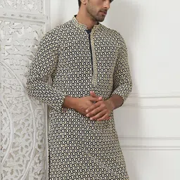 Anouk Men Embroidered Regular Sequinned Kurta with Pyjamas image 1