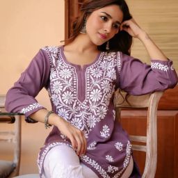 Women Embroidered Cotton Rayon Straight Kurta-image-98