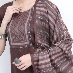 KETCH Ethnic Motifs Printed Regular Kurta with Trousers & Dupatta image 2
