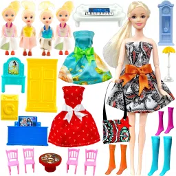 - Doll Set With Folding Hands And Legs With Extra Dolls Accessories-image-70