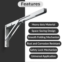 plantex Foldable Bracket/Shelf Bracket/Wall Angle Brackets/20 inch Bracket for Shelves 50 cm Shelf Bracket image 2