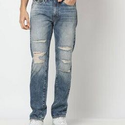 Osaka Comfort Distressed Mid Blue Straight Fit Jeans-image-23