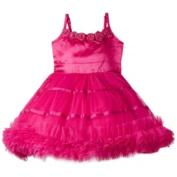 Pink Wings Net A-Line Dress-42