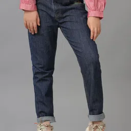 UNDER FOURTEEN ONLY Girls Regular Fit Mid-Rise Light Fade Jeans-picture-1
