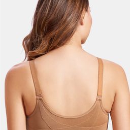 MAROON Full Coverage Non-Wired Training & Gym Cotton Lycra Workout Front Open Bra image 3