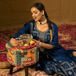 Indo Era Ethnic Motifs Embroidered Zari Straight Kurta with Trousers & Dupatta-58