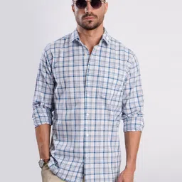 IVOC Men Tartan Checked Spread Collar Cotton Casual Shirt-picture-42