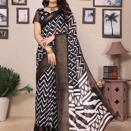 Lookmark Geometric Printed Zari Saree With Blouse Material-picture-16