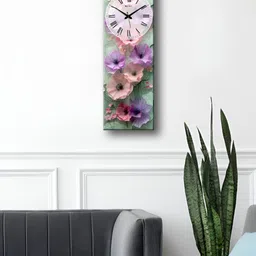 OLIVE TREE Olive Tree Wooden Purple & Pink Printed Contemporary Wall Clock-picture-22
