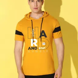 WOOSTRO Men Typography Printed Hooded Slim Fit T-shirt-picture-14