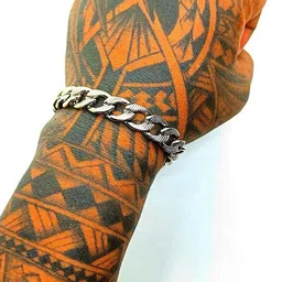 Dynamic Retail Global Men Silver-Plated Stainless Steel Link Bracelet-28