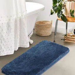 AaHo Decor Blue 2200 GSM Microfibre Anti-Skid Bath Rugs-22