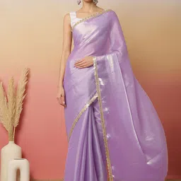 Sangria Pure Chiffon Saree With Embellished Border-image-76