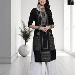 HERE&NOW Selection Of 2 Geometric Printed Round Neck Straight Kurtas-21