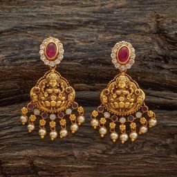 Kushal's Fashion Jewellery Gold-Plated Ethnic Antique Contemporary Drop Earrings-image-66