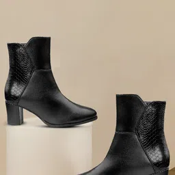 Bxxy Women Crocodile Textured Zipper Ankle Boots-picture-19
