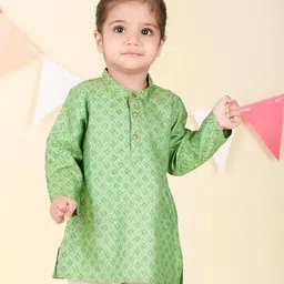 Fabindia Boys Ethnic Motifs Printed Mandarin Collar Straight Kurta-48