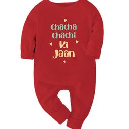 Zeezeezoo Infants Chacha Chachi ki Jaan Printed Cotton Romper-image-61