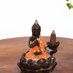 INTERNATIONAL GIFT Orange Buddha Idol Showpiece-image-40