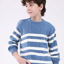 Monte Carlo Boys Cable Knit Woollen Round Neck Full Sleeve Pullover-picture-31