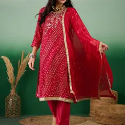 KALINI Embellished Pure Cotton Semi-Stitched Dress Material-image-89