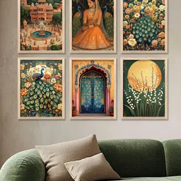 Kotart Brown & Green 6 and more Piece Wood Floral and Botanical Wall Paintings-image-40