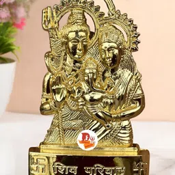 DARIDRA BHANJAN Gold-Toned Shiv Parivaar Religious Idol Showpiece-image-33
