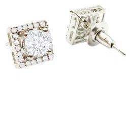 fabula Set of 2 Cubic Zirconia Studded Oval & Square Shaped Studs image 3