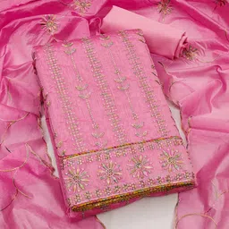 SHADOW & SAINING Floral Embroidered Unstitched Dress Material-picture-37