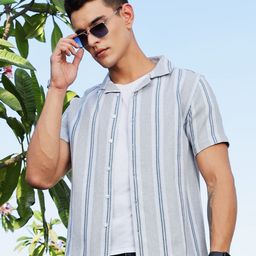 Mast & Harbour Men Premium Striped Regular FitCasual Shirt-image-76
