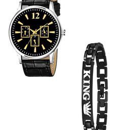 Gopal Shopcart Unisex Analogue Watch Gift Set C_1018 BLKMilar Aeviyo Silm L K-image-31