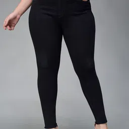 Miss Chase A+ Women Slim Fit High-Rise Mildly Distressed Jeans-image-78