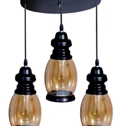 KINIS Brown & Black Glass Quirky Ceiling Lamp-52