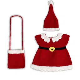 ayanfashion Red Wool Jumper Dress-15