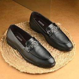 SERVER Men Textured Formal Loafers-image-83
