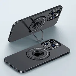 Luxury Kase Solid Printed iPhone 16 Pro Max Metal Stand, Ring Holder Shell Back Case-52