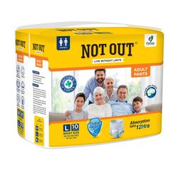 Not Out 3D Core Technology Adult Diapers - 10 Pieces - L-46