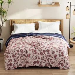 KOPA Red & Blue Floral Microfiber AC Room 120 GSM Double Bed Comforter-picture-33