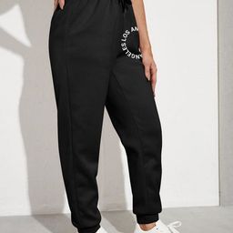 TABADTOD Women Printed Relaxed Loose Fit Joggers Trousers-image-91