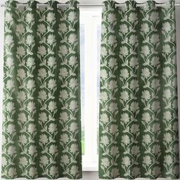 Myntra Elegant Homes Green Set of 2 Floral Room Darkening Window Curtain-picture-27