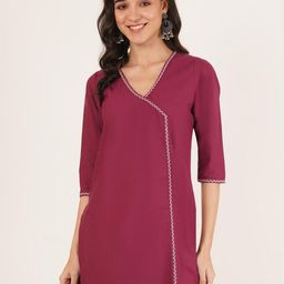 Ethic Glance Women Maroon Tops-image-95