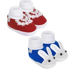NESKA MODA 0 To 6 Month Newborn Baby Boy & Baby Girls 2 Pair Soft Cotton Skin-Friendly Baby Booties-image-78
