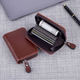 SZN Unisex Solid Leather Zip Around Wallet-picture-43