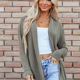 HERE&NOW Women Striped Longline Cardigan-picture-22