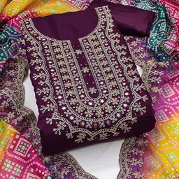 KALINI Embroidered Pure Silk Unstitched Dress Material-image-83