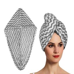 Kuber Industries Grey & White 2 Pieces Striped Microfiber 380 GSM Bath Towels-46